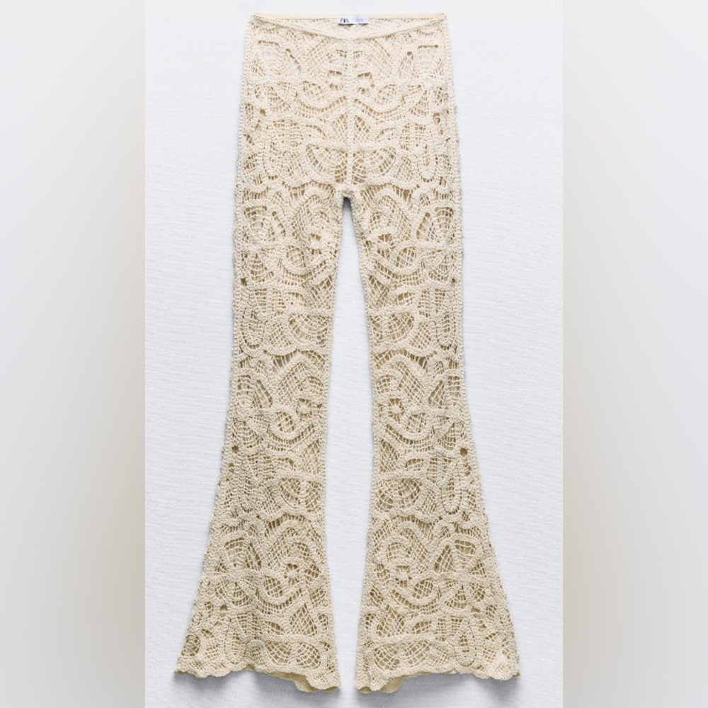 Elegant Crochet Lace Pants/Size medium - Picture 3 of 9